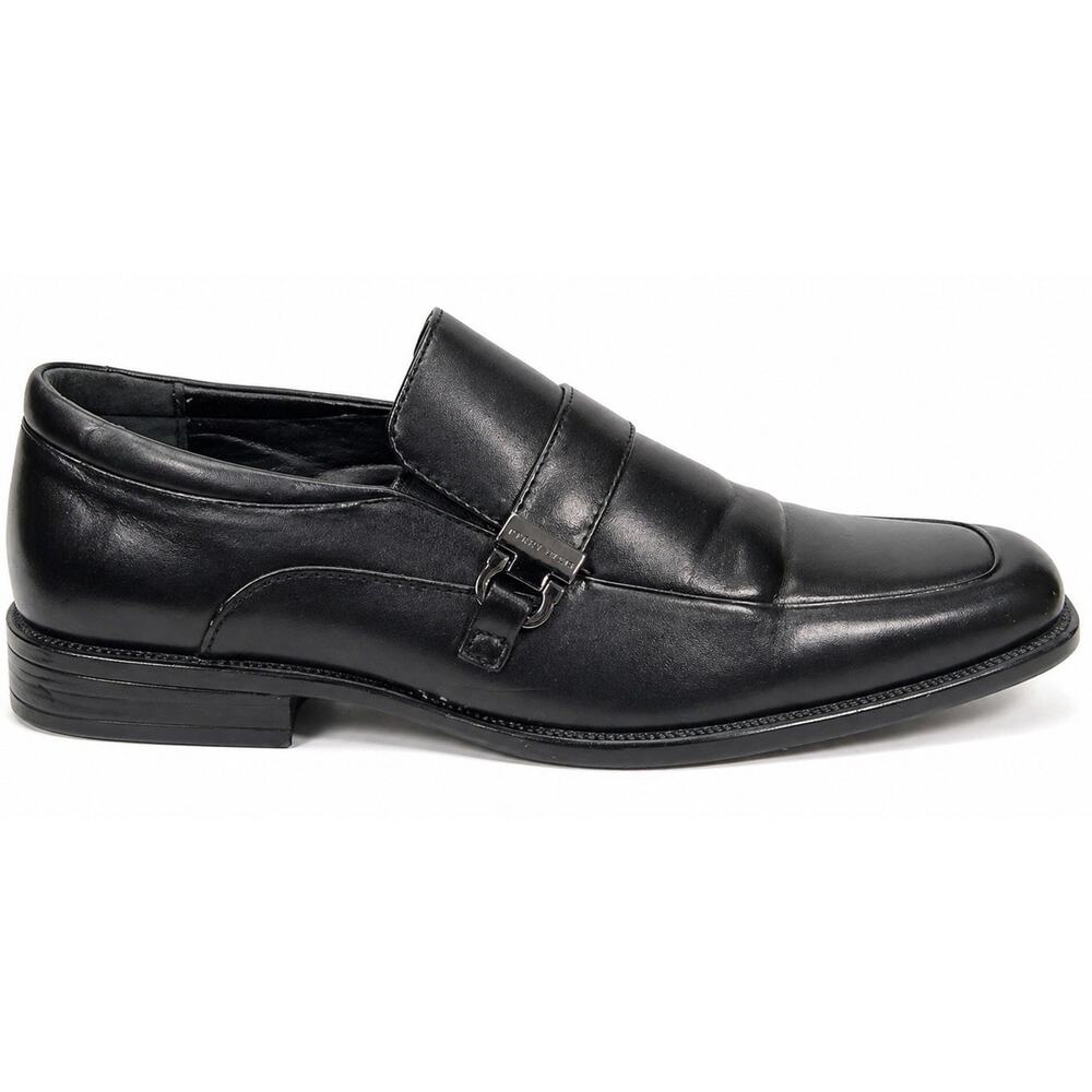 Perry Ellis Portfolio Men Black Dress Loafers 9.5 Slip On Ultra Foam Comfy Shoes
